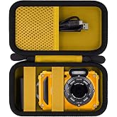 Baval Hard Case for KODAK PIXPRO WPZ2 Waterproof Digital Camera | Protective Storage Box, Portable Carrying Box, Smooth Zipper, Shockproof, Impact-resistant, Elastic Straps, Yellow Case