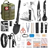 Gifts for Men Christmas Dad, Survival Kit, 150 PCS Survival Gear and Supplies Equipment with Trauma Bag, Molle Pouch Emergency Kit for Outdoor Camping, Hunting, Car, Home, Earthquake, Adventures