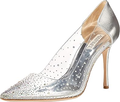 badgley mischka silver pumps