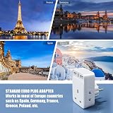 Aodeng UK to EU Plug Adaptor 3 USB Ports 20W USB C Shaver Adapter Type E/F view 7
