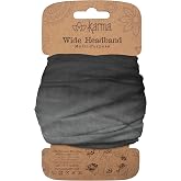 Karma Black Ombre Headband for Women - Wide - Fabric Headband and Stretchy Hair Scarf - Black