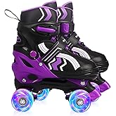 SMOOJOY Kids Roller Skates for Boys and Girls Adjustable Skate with All Light up Wheels Ages 5-8 and 8-12 for Beginner in Outdoor Indoor Sports.