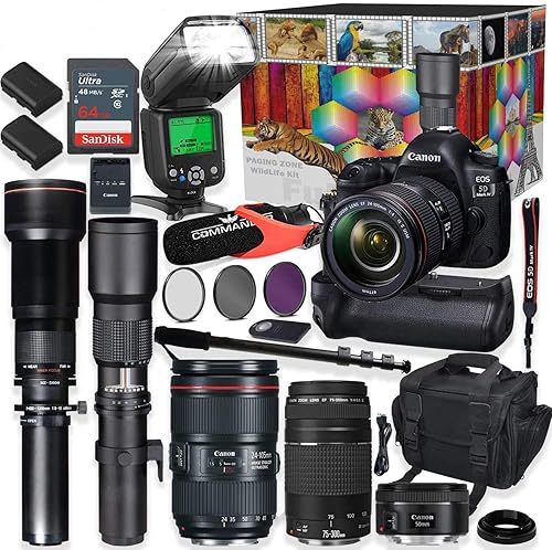 Canon EOS 5D Mark IV DSLR Camera Lens Professional Bundle with