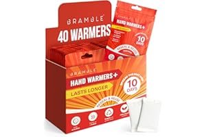 BRAMBLE 40 Hand Warmers Reusable (20 Pairs, 8 Hours Heat Over 10 Days) - Pocket Warmer Pads for Golf, Hiking, Sport