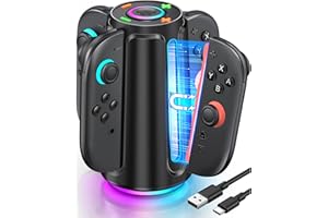 NINABXY Upgraded Switch 2 Controller Charger for Nintendo Switch 2(2025), Joycon 2 Charger Station | 4-in-1 Magnectic Fast NS2 Charging Dock for Family&Multiplayers, Game Accessories