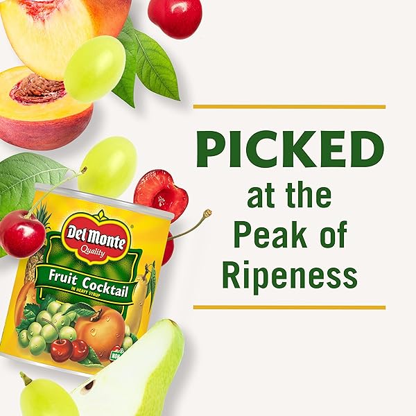 DEL MONTE FRUIT COCKTAIL IN HEAVY SYRUP, 30 OZ. CANS (PACK OF 6)