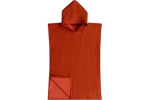 Jade&Kai Hooded Towel for Babies + Toddlers | Snaps into a Poncho | Organic Cotton Waffle | Lighweight and Absorbent | Bath, Beach, and Pool | Multiple Colors (Small (0-3 Yrs), Toasted Acorn)