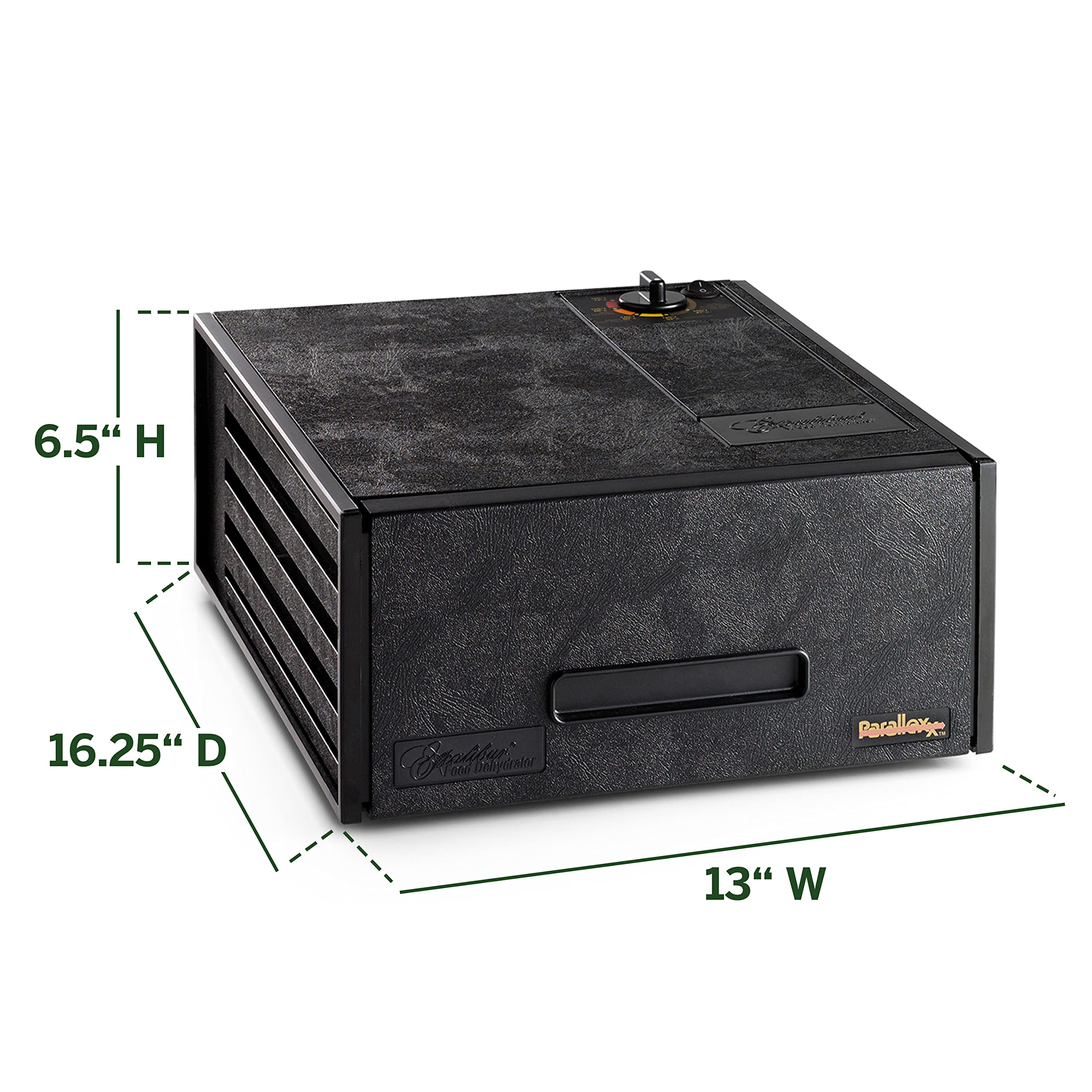 Excalibur Electric Food Dehydrator Machine 4-Tray with Adjustable Thermostat, Accurate Temperature Control and Fast Drying with 4 Square Feet of Drying Space, 250-Watts, Black