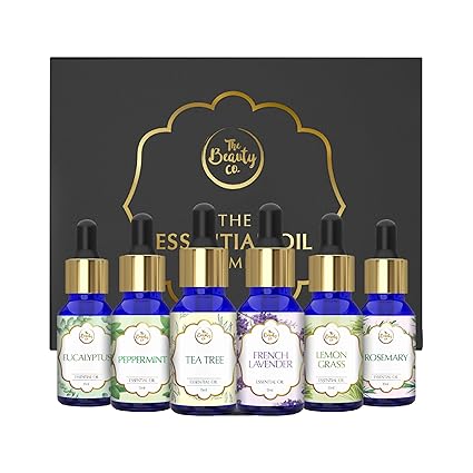 The Beauty Co. Essential Oils Combo (Set of 6) For Skin, Hair & Body (Eucalyptus,Lemongrass,Lavender,Peppermint,Rosemary and Tea Tree)