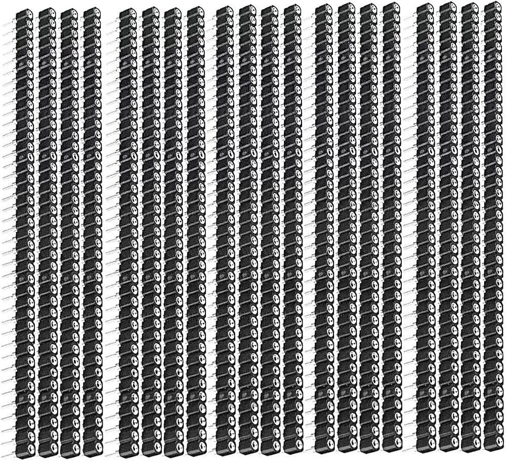 Youmile 20pcs 2.54mm Round Female Header 40pin Socket Tinned 1x40P 0.1" Single