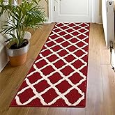 SHACOS Runner Rugs Dirt Trapper Washable Rug Runners Non Slip Rubber Backing Entryway Floor Mat for Kitchen Bathroom Laundry Room, 20"x59" Red