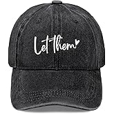 Let Them Funny Hats Funny Vintage Cotton Washed Baseball Caps Adjustable Dad Hat Crazy Black
