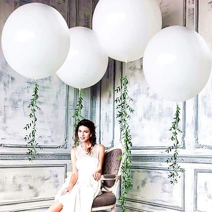 5PCS Large White Balloons Giant 36 Inch 