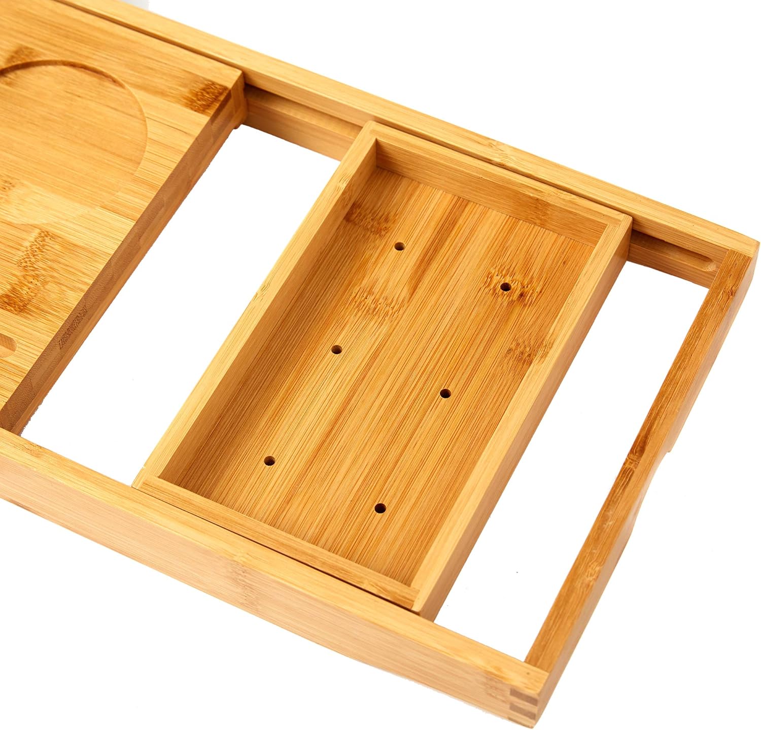 Table With Extending Sides Vaiyer Bamboo Bathtub Tray Reading Rack Caddy Wooden Bath Tray Organizer Tray Tablet Holder Cellphone Tray And Wine Glass Holder Home Kitchen Bath Fcteutonia05 De