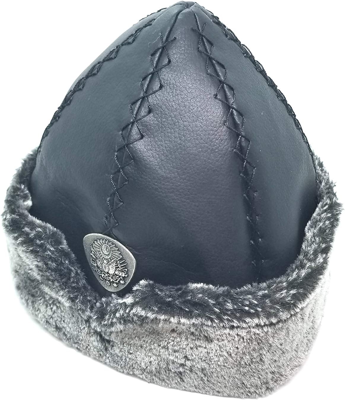 ARG Winter Hat, Fur/Faux Leather Turkish Cap,Dirilis Ertugrul Borg, Size SM