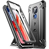 Poetic Revolution Series Case for Moto G Play (2021), Full-Body Rugged Dual-Layer Shockproof Protective Cover with Kickstand 