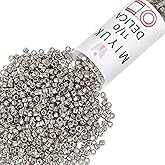 Miyuki Delica Seed Beads – Size 11/0 (1.6 mm), DB0436, Galvanized Pewter, 7.2 g, Approx. 1440 Beads, Made in Japan