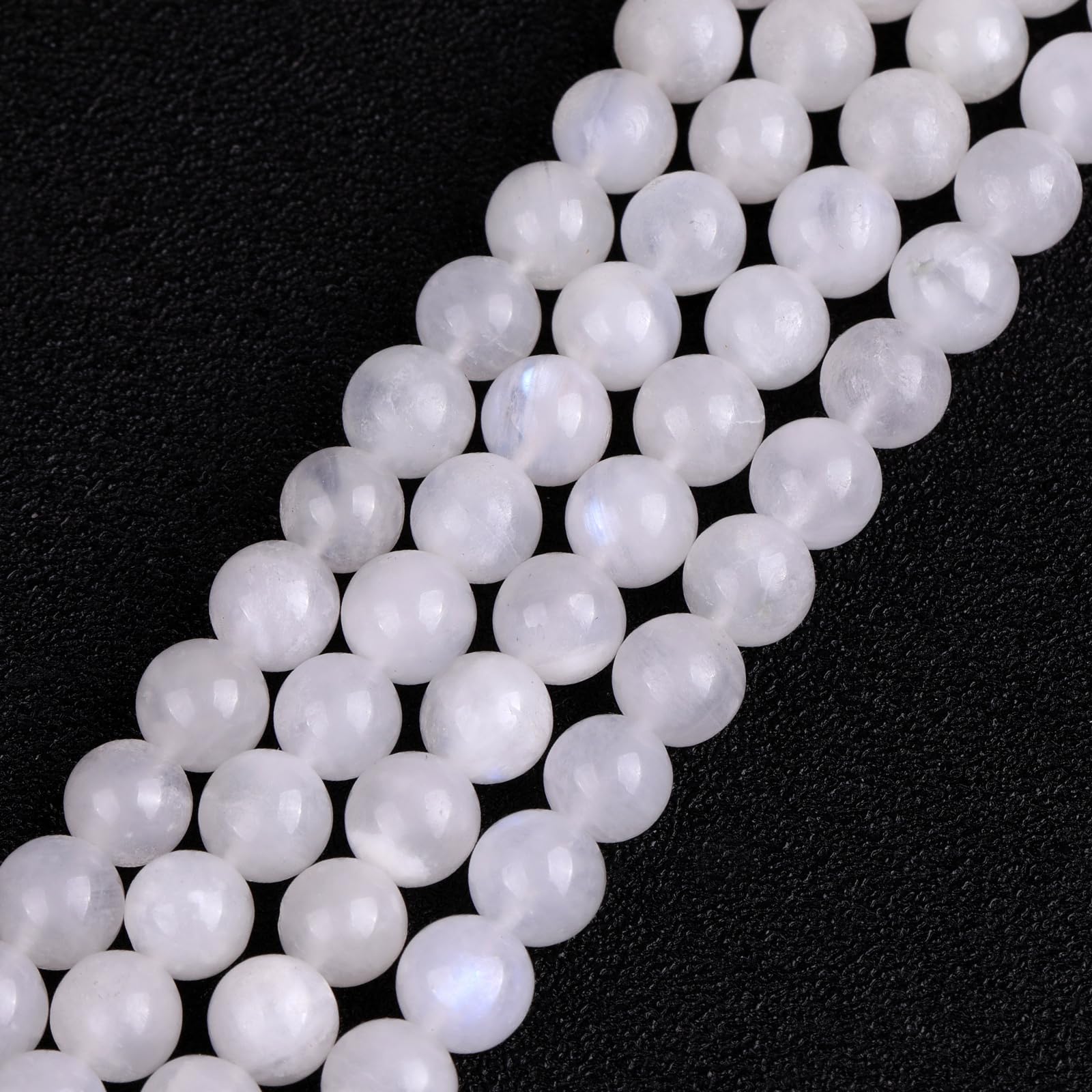 GEM-Inside 6mm Blue Rainbow Moonstone Round Gemstone Semi Precious Loose Beads for Jewellery Making 15''