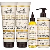 Carol's Daughter Goddess Strong Bundle: Hair Care Kit with Shampoo, Conditioner, Leave-In Treatment and Scalp Oil, 4 Items