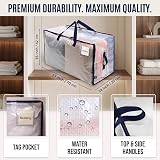 VENO 10 Pack Moving Bags Large Storage Bins with Lids Clear 102L view 7