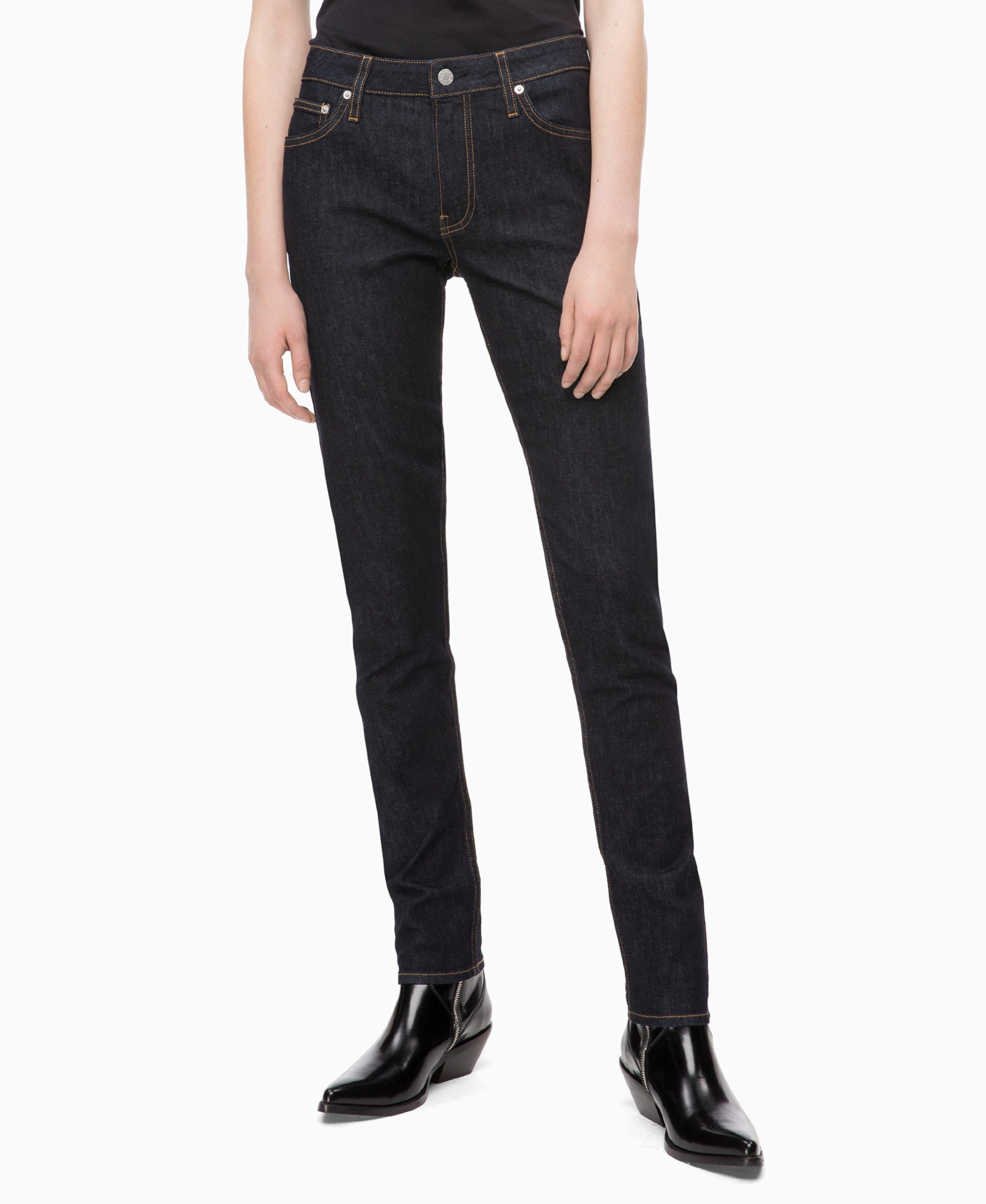 calvin klein mid rise slim jeans