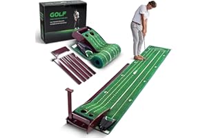 ChieFinch Golf Putting Green for Indoors - Putting Mat with Automatic Ball Return Machine, Mini Golf Pratice Training Equipment at Home or Office, Birthday for Golfs Lovers Golfer Man