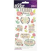 Sticko , Friends, 12 Stickers, Multicolor