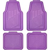 CAR PASS Heavy Duty Rubber Floor Mats 4-Piece Car Mat Set - Universal Waterproof Floor Mats for Car SUV Truck, Durable All-Weather Mats(Purple)