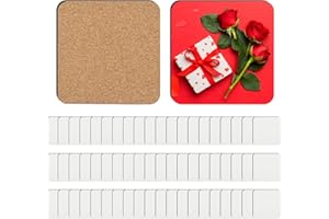 GUIQULAI 24 PCS Sublimation Coasters Blanks MDF Cork Back Heat Transfer Coasters Wood Hardboard Coasters Blank Sublimation Square Crafts Coaster Blanks Bulk, 3.93 x 3.93 inch