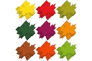 Kisston 360 Pcs Fall Leaf Cutouts Paper 3.9 Inch Leaf Cutouts for Bulletin Board Autumn Colored Maple Leaves Shaped Die Cuts for Thanksgiving DIY Craft Projects Classroom Decor