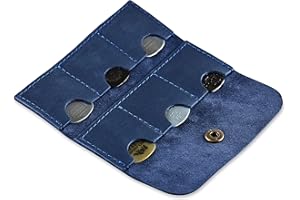 GMAKIN Leather Guitar Pick Holder, Guitar Pick Holder Case Bag, Plectrum Case Bag, Pick Cover, Gift for Guitar Players (Blue)
