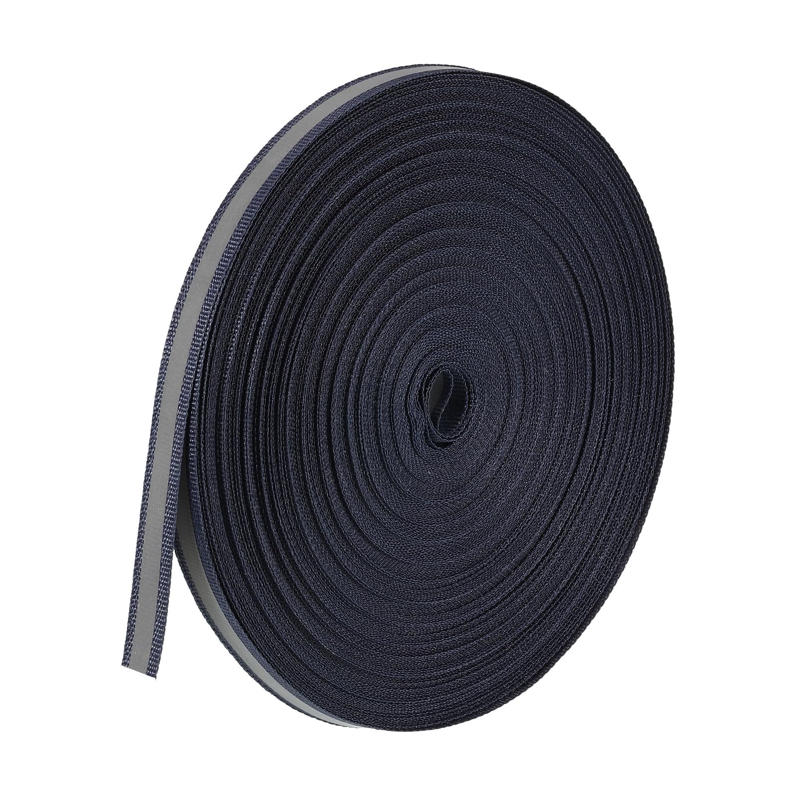 PATIKIL Reflective Tape Strip, 10mm x 50yards High Visibility Reflective Fabric Tape Sew-on DIY Warning Safety Trim Ribbon Webbing for Clothing Raincoats, Dark Blue — image 1