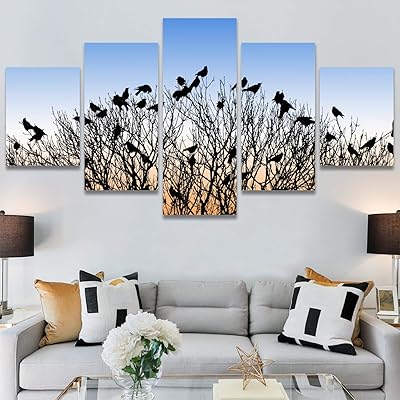 SIGNWIN 5 Panel Canvas Wall Art Modern Art...