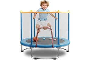 LOTATOOLS Trampoline for Kids, Upgrade Full Anti-Rust Toddler Trampoline with Net