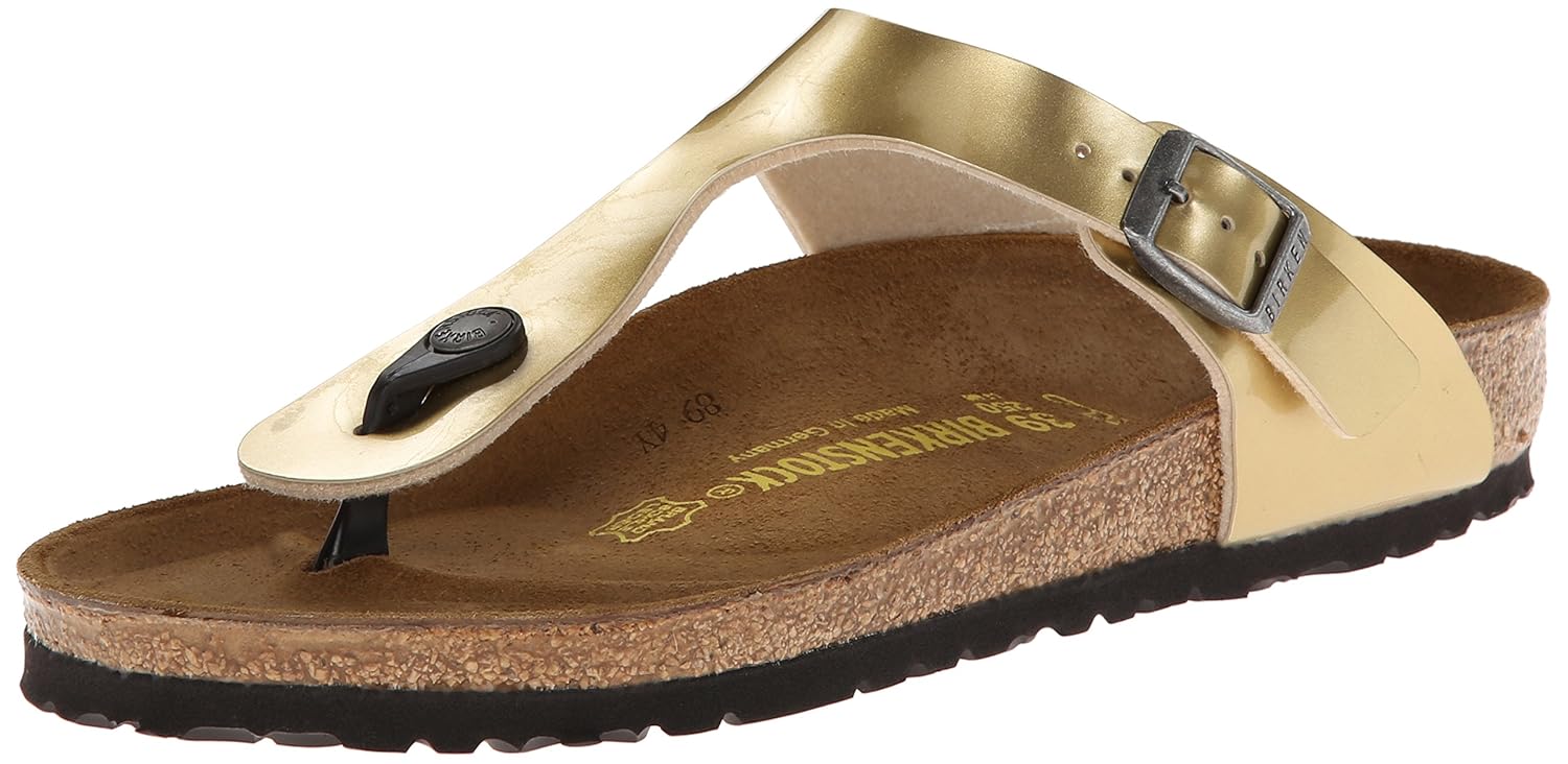 Birkenstock Women's Gizeh Thong Sandal, Gold Steel, 37 M EU/66.5 B(M