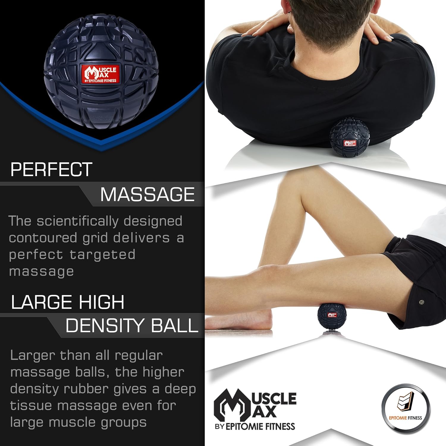 Muscle Max Massage Ball - Therapy Ball for Trigger Point Massage - Deep Tissue Massager for Myofascial Release - Mobility Ball for Exercise & Recovery: Health & Personal Care