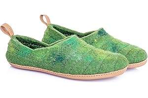 BureBure Women's Wool Slipper Cocoon Green Chartreuse