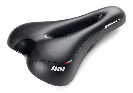 AARON Trekking Fahrradsattel, Gel Fahrrad Sattel ergonomisch und bequem, Fahrradsitz für Damen und Herren, Schwarzer Radsatte