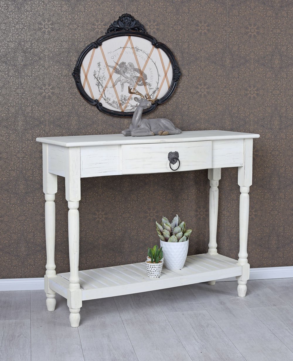 Unbekannt Vintage Sideboard Kuchenschrank Konsolentisch Weiss Tischkonsole Shabby Chic Palazzo Exklusiv
