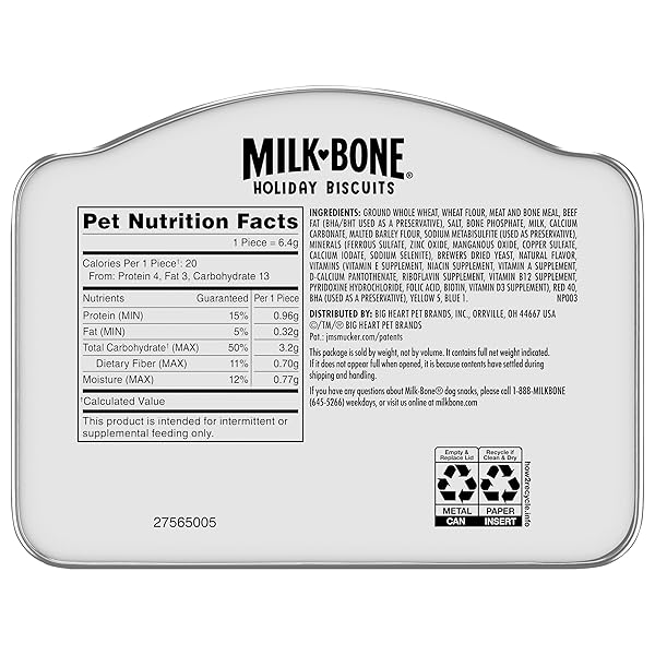 MILK-BONE LIMITED EDITION HOLIDAY DOG TREATS, SMALL BISCUITS, 24 OUNCE REUSABLE TIN