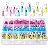 Flytuo 260PCS Heat Shrink Ring Connectors with Thicker Red Copper, AWG22-10 Waterproof Electrical Terminals Assortment Kit fo