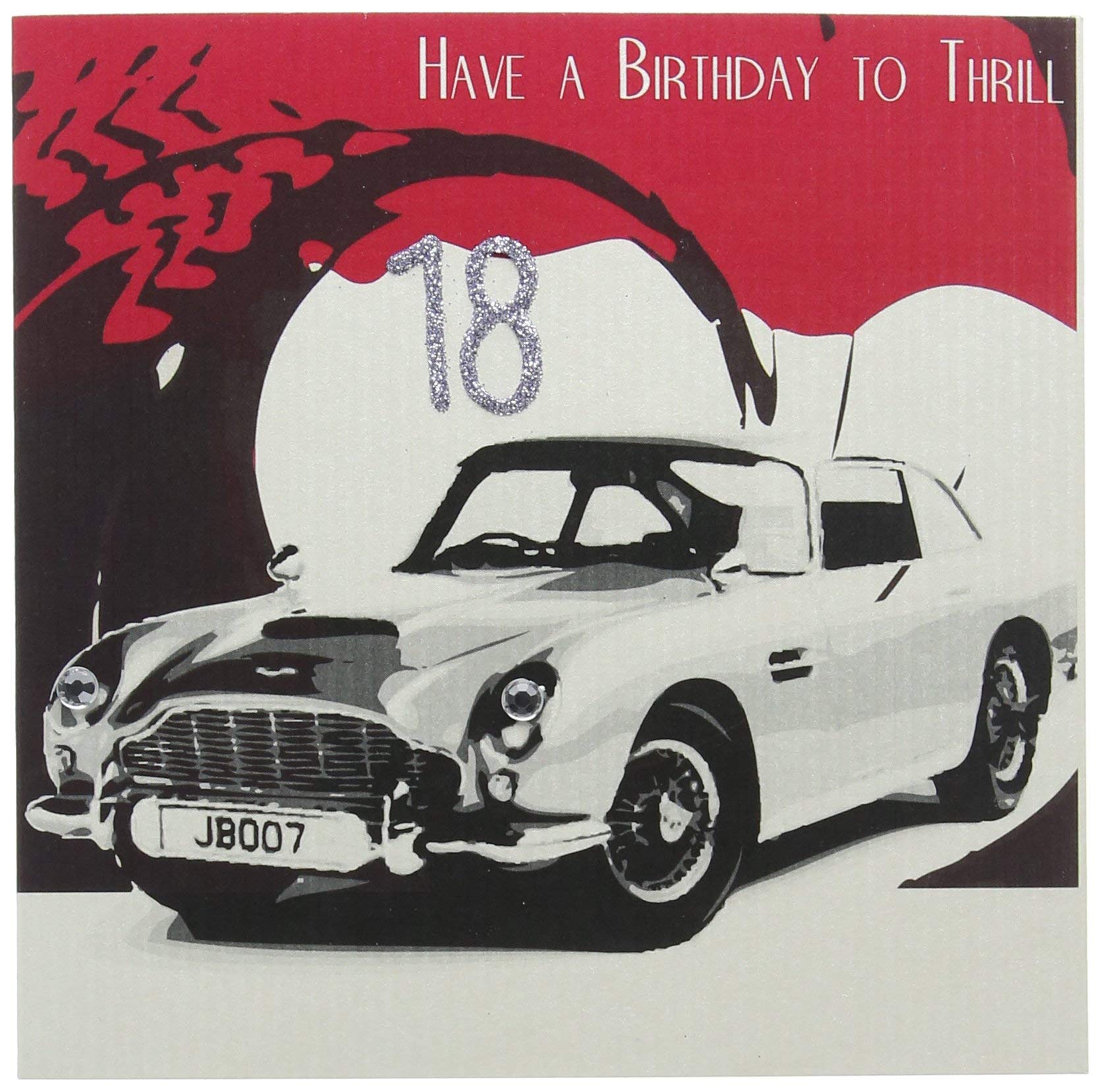 WHITE COTTON CARDS THRILL 18, Handmade 18th Birthday Card, Code SB23-18