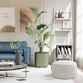 15 Inch Self-Watering Planter for Indoor Plants &ndash; Large Modern Plant Pot with Built-In Water Reservoir, Ideal for Monstera, Fiddle Leaf Fig, Palms &amp; Peace Lily, Without Trellis (1, Sage Green)