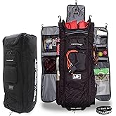 PowerNet All Gear Transporter Baseball Travel Bag, Rolling Duffle with Wheels & Handle for Baseball Accessories, Catchers Gear & Bats, Main Pocket Fits Four 7x7 Nets