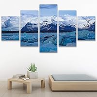 SIGNWIN 5 Panel Canvas Wall Art Modern Art Forest Minimalist Multicolor Nature Photography Relax/Calm for Home Decorations Ready to Hang - 60