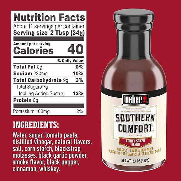 WEBER SOUTHERN COMFORT WHISKEY FLAVORED BBQ SAUCE, 13.7 OZ