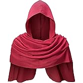Adult Medieval Renaissance Hooded Cowl Multifunctional Scarf Shawl Cape Halloween Cosplay Costume Accessories