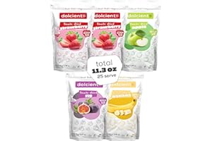 Dolcientis Freeze Dried Strawberries x2, Banana, Apple, Fig, 11.28 oz, 30 Servings |100% Natural Mix Dried Fruit Snacks | Non GMO, Kosher, Gluten Free, Vegan, No Sugar Added (Pack of 5)