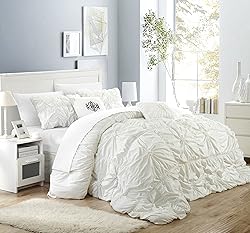 Chic Home White Bed in a Bag Comforter Set, Queen