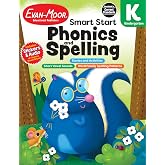 Evan-Moor&rsquo;s Smart Start Phonics and Spelling Workbook for Kindergarten, Beginning Reading, Spelling patterns, Learn to Read, Homeschool, Word families, Stickers, Print Copy, Audio stories